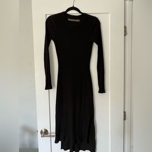 Enza Costa size small black ribbed midi dress
